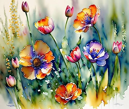 Affiches sur toile SERENDIPITP aquarelle de printemps pour decoration murale sans cadre 58x90 cm