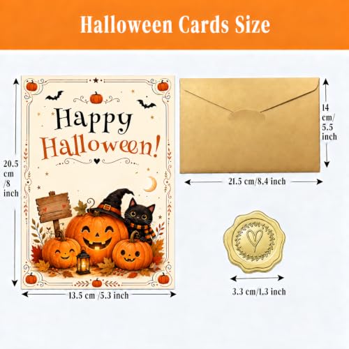 YoourLinee Halloween Cards and Envelope — Warm Halloween Wishes Inside - image 2