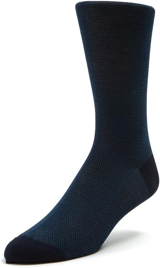 Bresciani Mid-Calf Chevron Egyptian Cotton Men's Italian Dress Socks