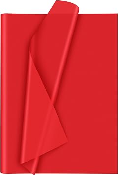 Morcheiong 60 Sheets Red Tissue Paper Art Gift Wrapping Tissue Paper Bulk Gift Wrapping for DIY Art Craft Floral Birthday Christmas Valentines Day Wedding Party Festival20 x 14.5 inches /50 x 37cm