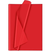 Morcheiong 60 Sheets Red Tissue Paper Art Gift Wrapping Tissue Paper Bulk Gift Wrapping for DIY Art Craft Floral Birthday Christmas Valentines Day Wedding Party Festival20 x 14.5 inches /50 x 37cm