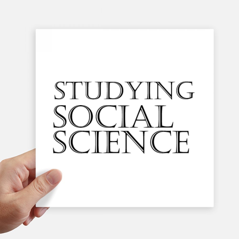Autocollant carré de 20 cm étude des sciences sociales pour ordinateur et mur x4
