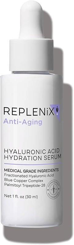 Replenix Anti-Aging Hyaluronic Acid Hydration Face Serum with Medical-Grade Ingredients (1 fl. oz)