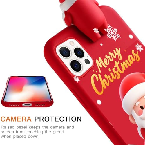 Cadeau de Noël coque iPhone 13 Pro Max silicone rouge 3D - 4