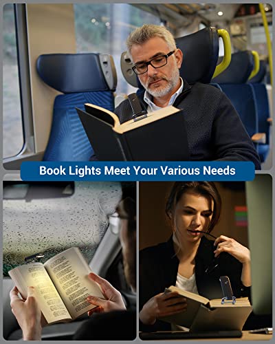 Dewenwils Usb Rechargeable Book Light For Reading In Bed, Warm White, Brightness Adjustable, Led Clip On Book Reading Lights, Perfect For Bookworms, Kids, Black #TOP7