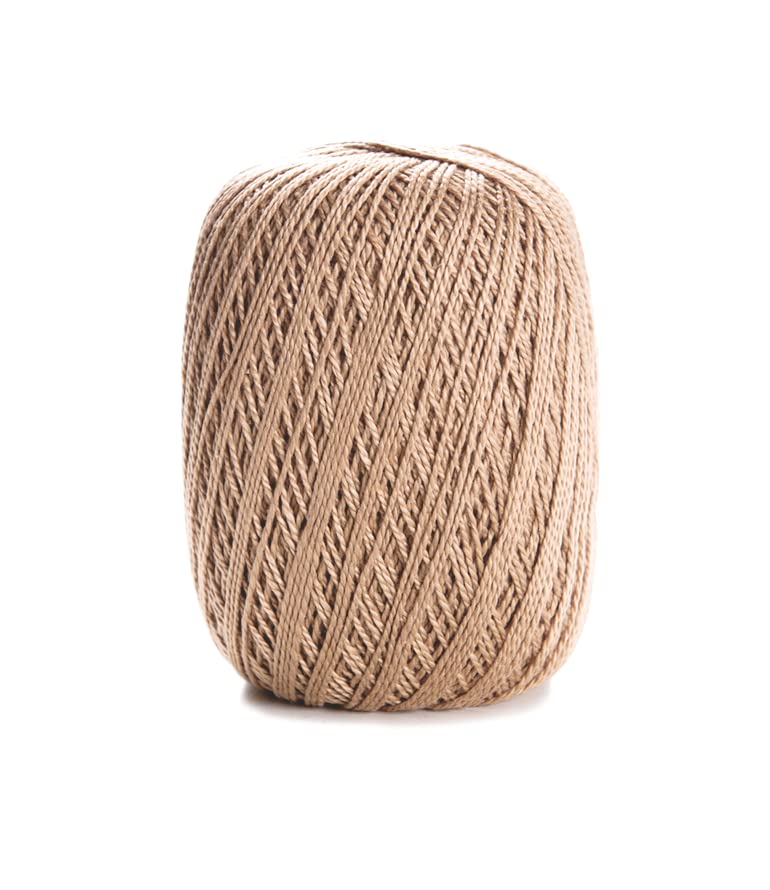 Image of CIRCULO Anne Yarn for Crocheting & Knitting, 100% Mercerized Brazilian Virgin Cotton, Soft Fingering Weight, 547 Yds, 5.19 Oz - Color 7625 Chestnut
