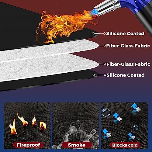 NABOWAN Magnetic Fireplace Cover Easy Install - Indoor Fireplace Blanket to Block Cold Air Reduce Energy Costs, Fireplace Draft Stopper with Full Frame Hook & Loop and Built-in Magnets 32 x 42 Inch by NABOWAN - Image 4