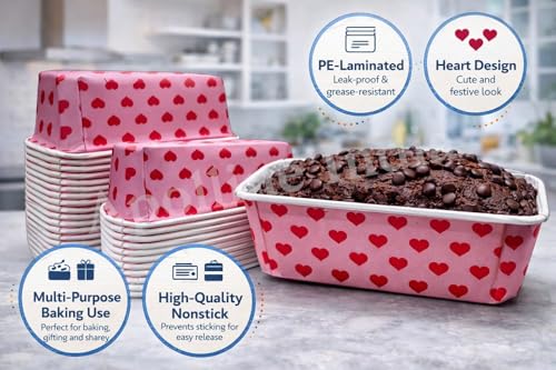 Image of Loaf Pans, Plumpy Disposable Loaf Bread Pan, Bread Pans for Baking Molds with Festive Snowflake and Christmas Designs, for Cakes and Treats (White, Pack of 10)