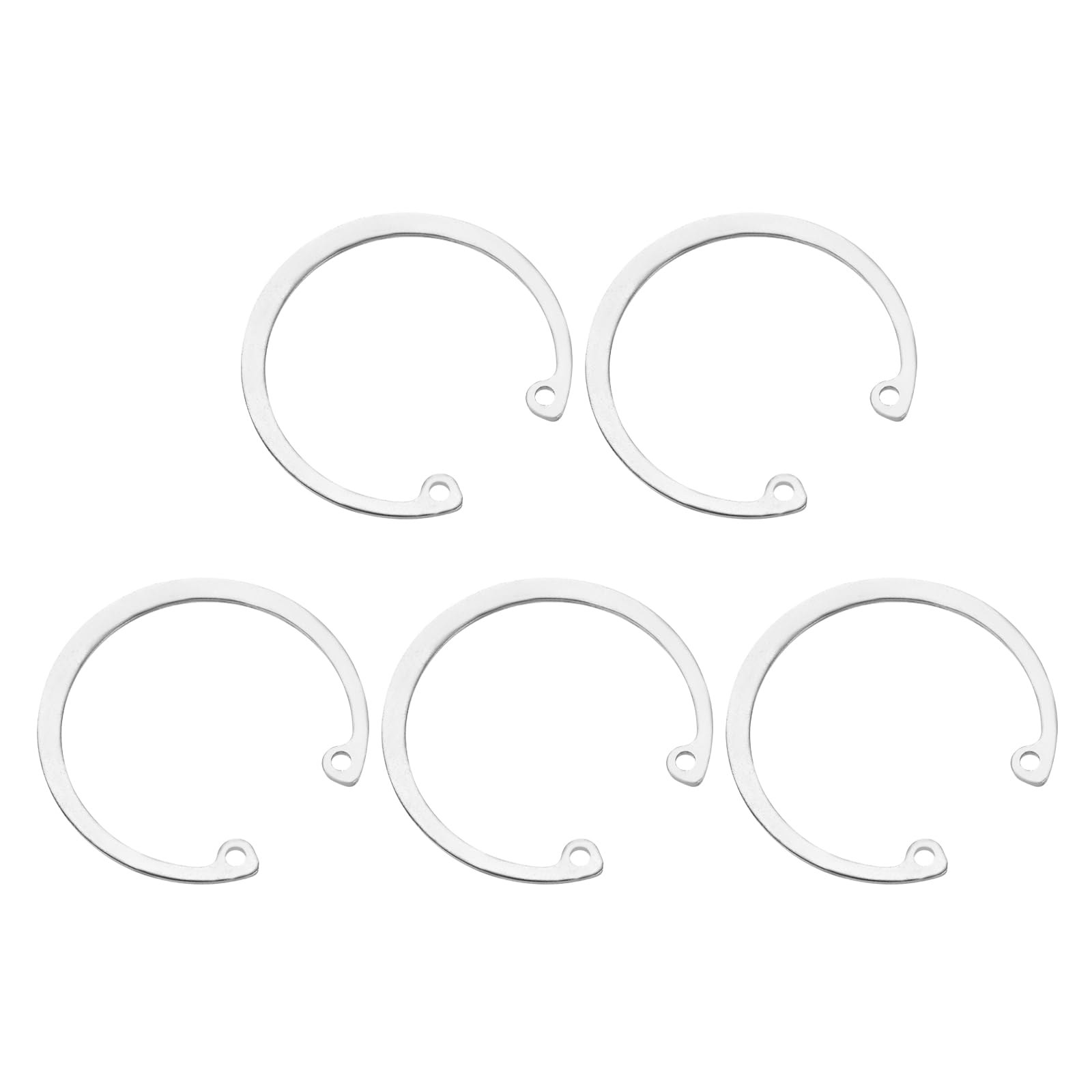 sourcing map 5Pcs 55mm Internal Retaining Ring Circlip, 304 Stainless Steel Internal Circlip Snap Rings C-Clips GB893 for Grooved Shafts Studs, Silver Tone
