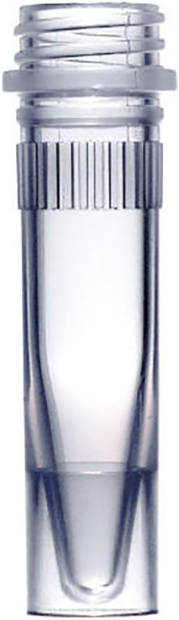 1.5ml Screw Cap Tubes, Skirted, Ribbed, Screw Cap Assembled, Sterile, 10 Bags of 50 Tubes/Unit
