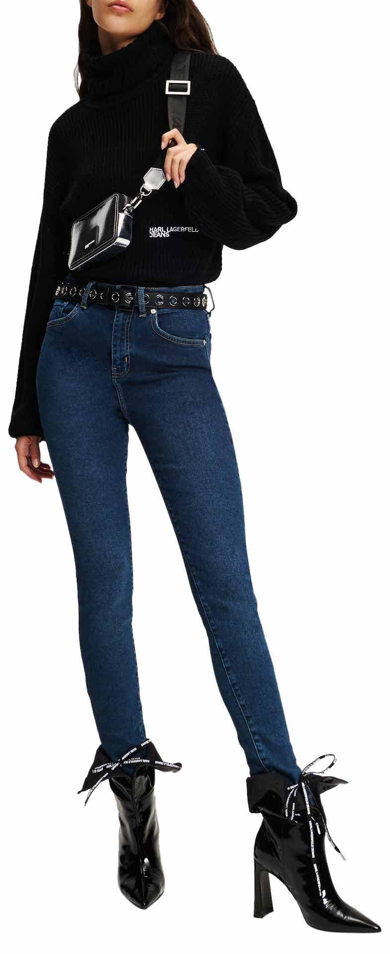 Karl Lagerfeld Jeans, Damskie, High Rise Skinny Denim, Skinny Leg