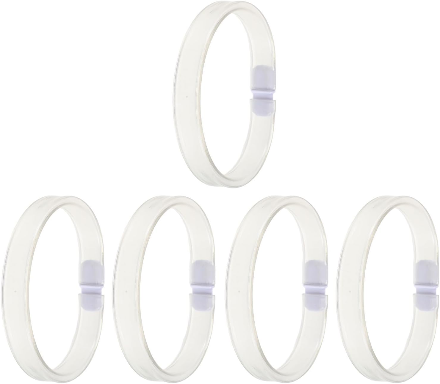 5pcs Yellow Tubular Id Bracelet for Patients, Waterproof Pp Wristband | Writable Insert Strip, Reusable Secure Fit, Hospitals and Nursing Homes