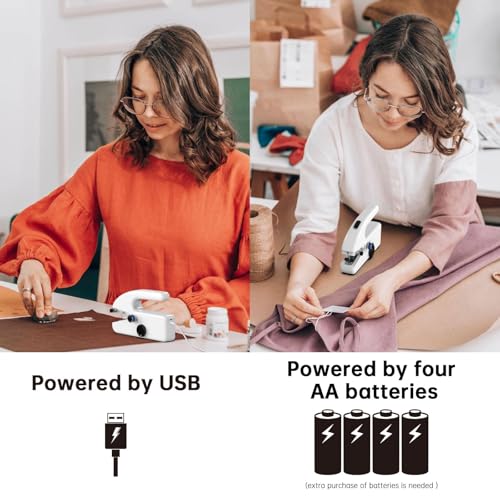 Image of Unique sewing experience: Handheld sewing machine with storage box, portable package,mini sewing machine for travel, including various accessories and tools