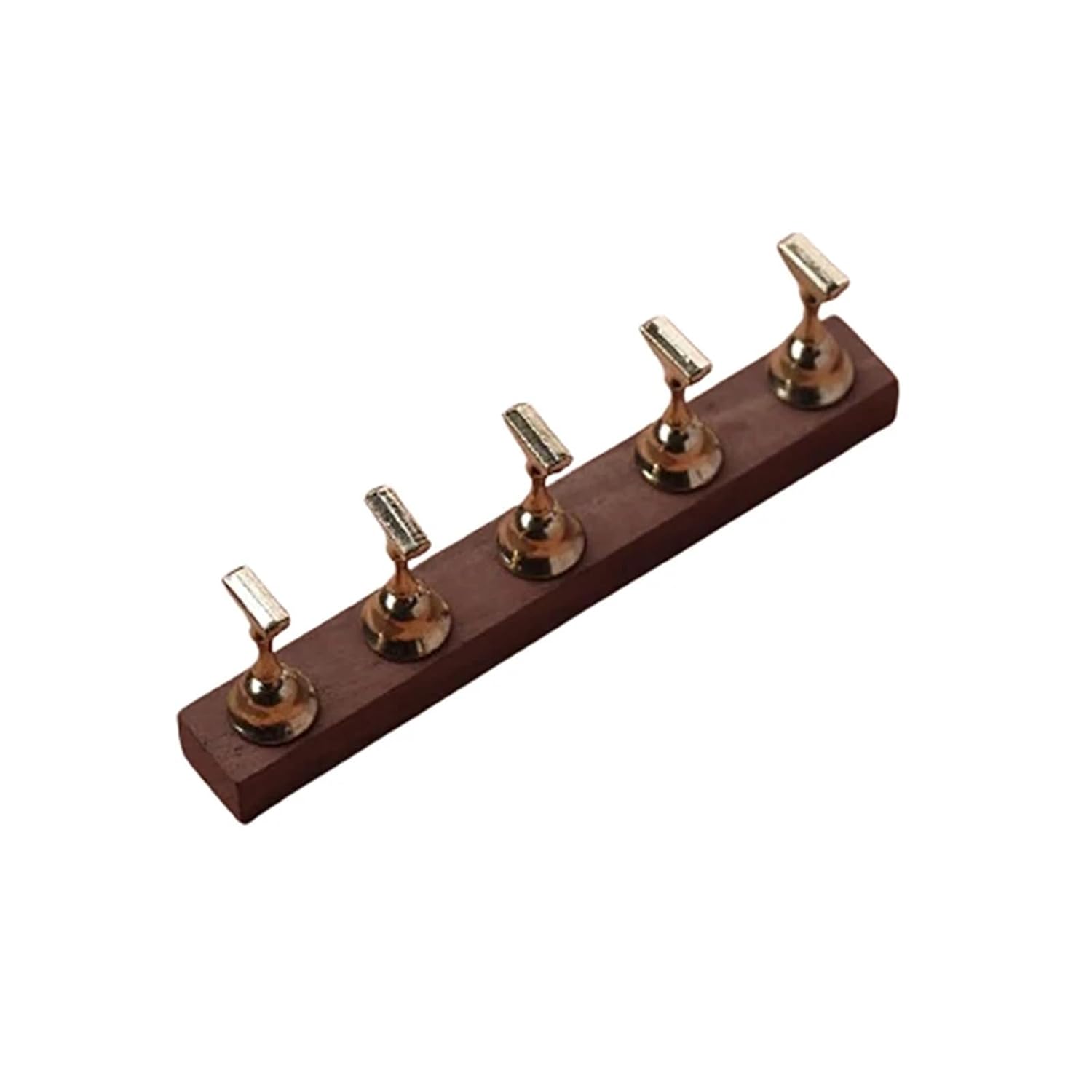 Nail Holder For Painting Nails 2sets Retro Magnetic Nail Holder Practice Display Stand Walnut Base Showing Shelf Nail Art Tool Colorful Nail Polish(Color02)