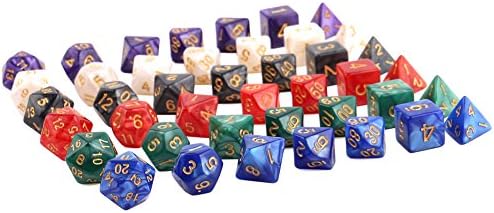 H&S 42pcs DND Dice 6 Sets Dungeons and Dragons Dice Set 7 Sided Polyhedral D&D RPG MTG Table Game
