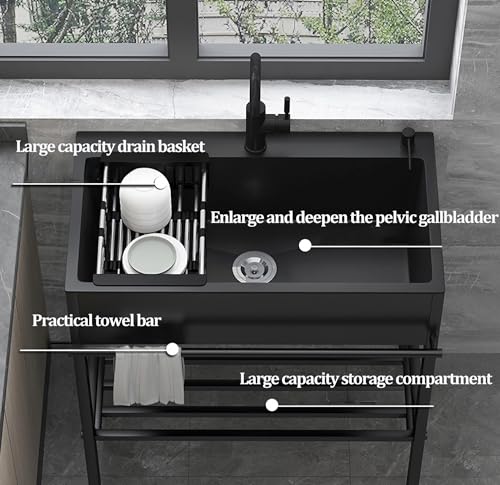 Évier de cuisine sur pied en acier inoxydable durable pour hôtel - 6