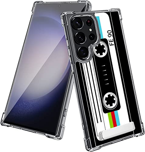 Coque Samsung S23 Ultra cassette rétro pour visionner vos vidéos avec béquille rotative