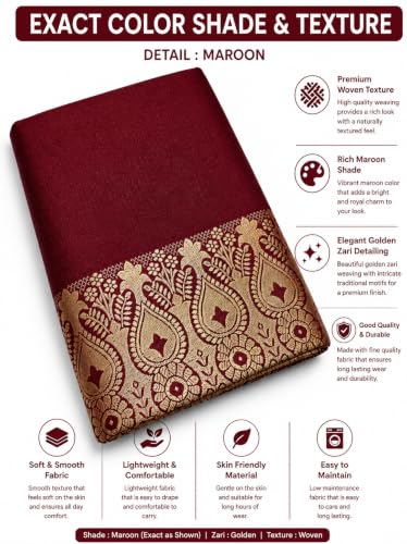 Image of Women's Glory Satin Silk Saree Plain Soft Shiny Elegant Party Traditional Ethnic
