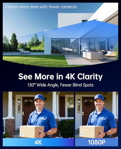 Image of 4K PoE Security Camera System, 8MP Outdoor with 4 Cameras, No Monthly Fees, Works Even Without Internet, AI Detection, Color Night Vision, IP67, 8CH NVR, 64GB Storage