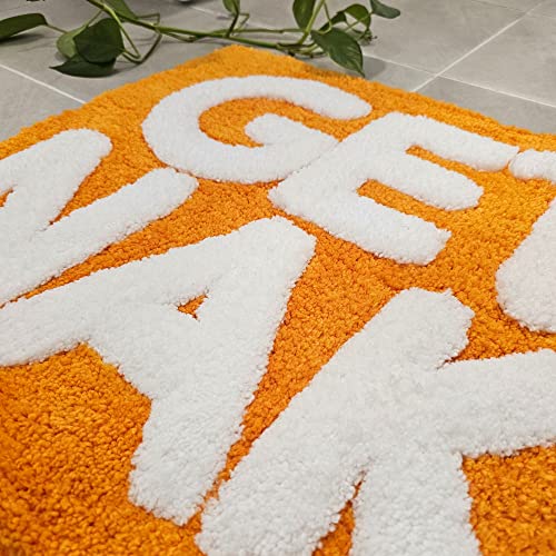 Image of New Mungo Get Naked Bath Mat Orange - Cute Bathroom Rugs, Funny Bath Mat, 31 inch x 20 inch