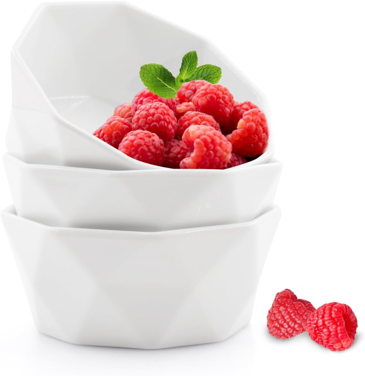 DRAONGYE 8 Oz 3 Packs White Ramekins,Ceramic Creme Brulee