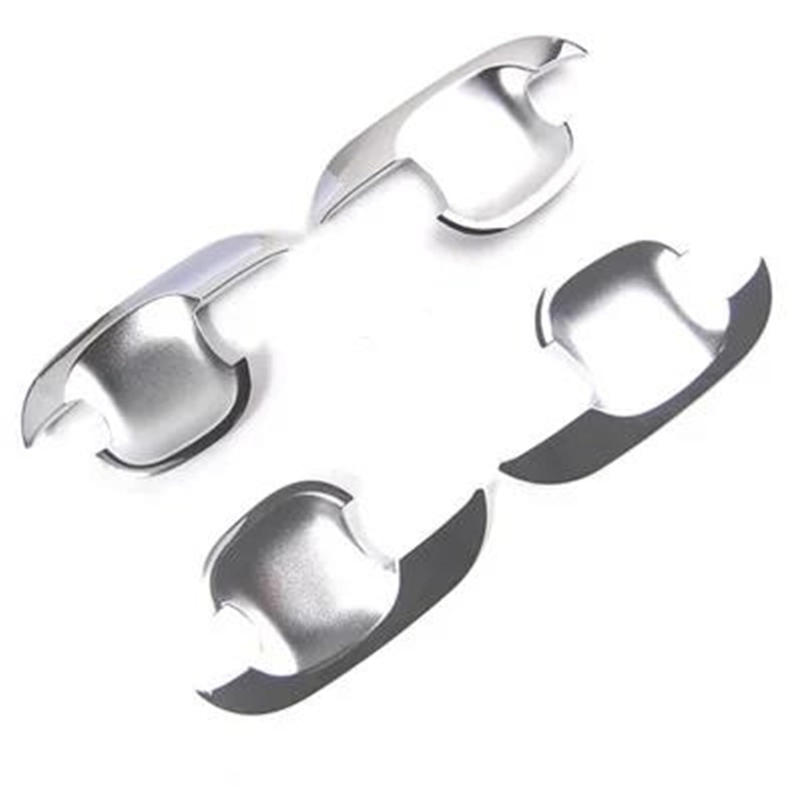 PIWINE Handle Sticker for Kia for Sportage 2005-2013 Carbon Fiber Chrome Car Door Handle Cover Trim Sticker Styling Auto Accessories(Silver Bowl)