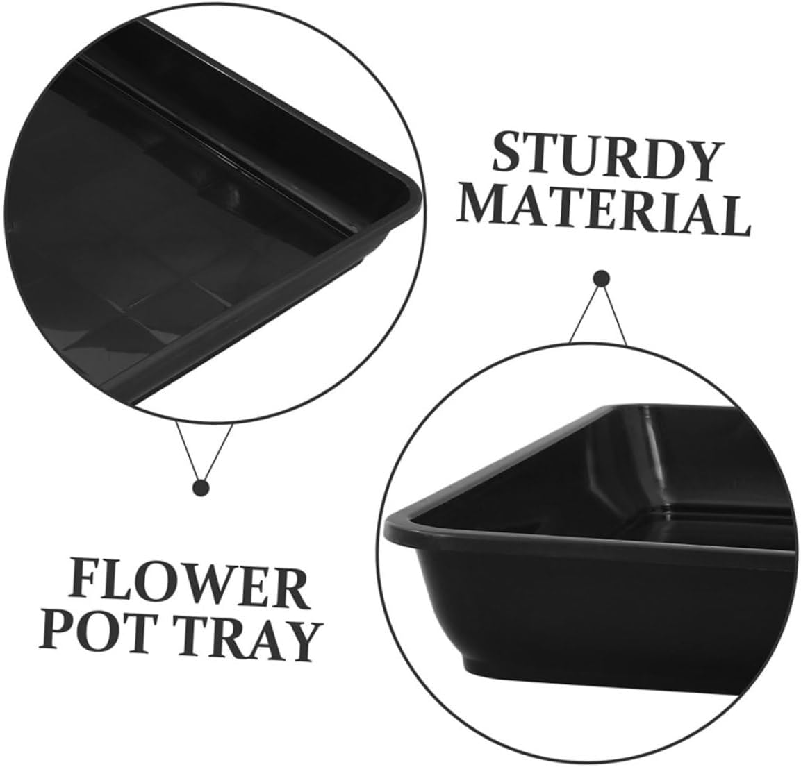 6pcs Heavy Duty Square Plastic Flower Pot Drip Trays for Indoor/Outdoor Use Water Catcher Base for Balcony Plants Multi-Color Options Thick Bottom Design