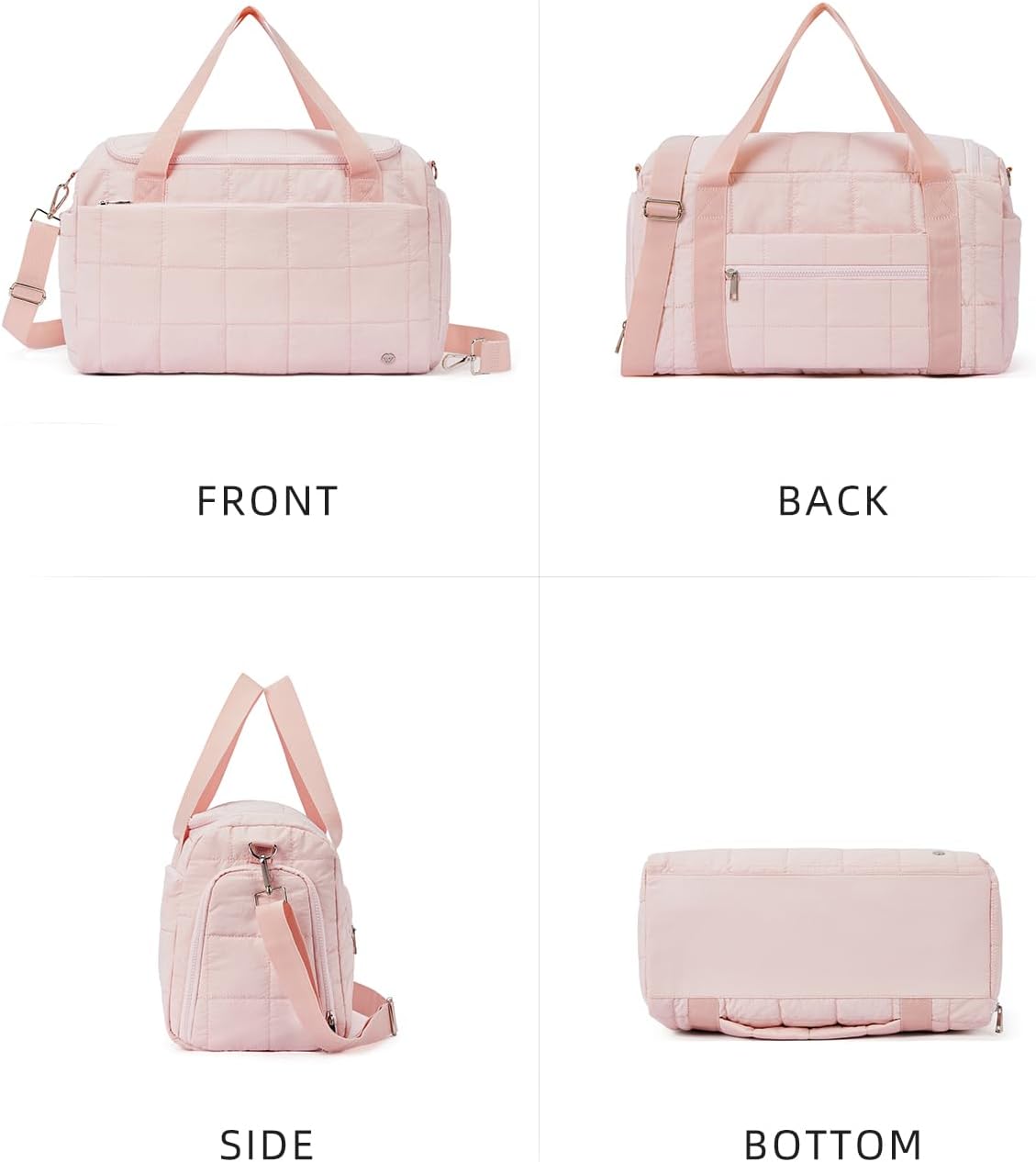 Travel Duffle Bag for Women, 25L Quilted Weekender Overnight Bag, Soft, Lightweight, Large Crossbody Gym bags - Image 8