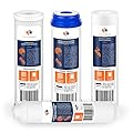 Aquaboon Whole House Water Filter Replacement Cartridges - 5 Stage Reverse Osmosis Water Filter Cartridges - 5 Micron Water Filters Compatible with AP110, AP101T, GAC-10, FXWTC, ICF-10, Pack of 4 Pcs
