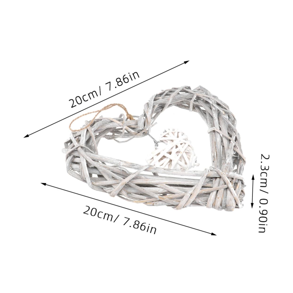 Alipis 4 Stücke Teiliges Herz Rattan Hängeornament mit Spitze Handgefertigter Wicker Wandkranz für Weihnachts Hochzeitsdeko Vielseitige Party Wohnraumgestaltung