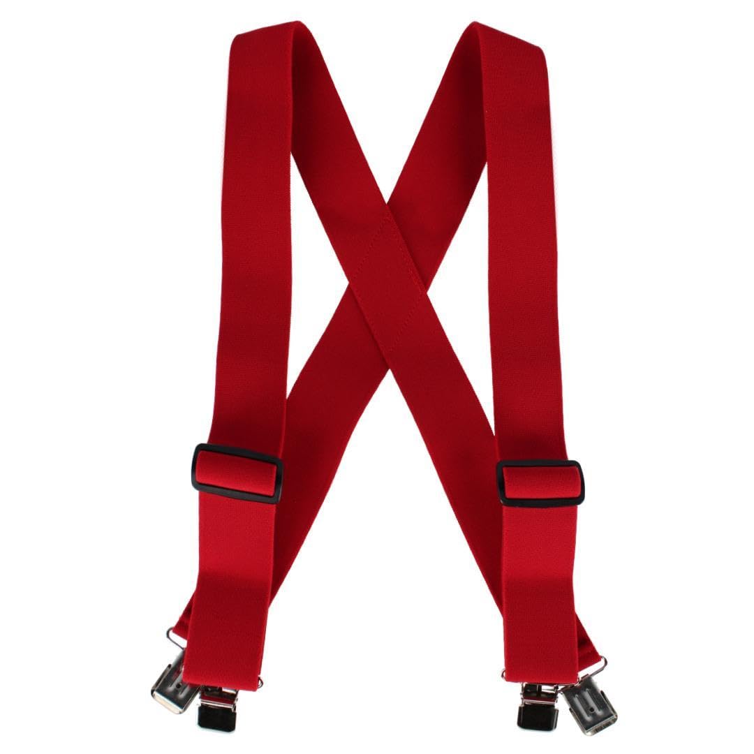 Welch Men's Big & Tall 2 Inch Super Tuff Stuff X-Back Clip On Work Brace, Red