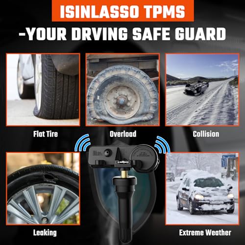 image for ISINLASSO TPMS Sensor, 433 MHz Tire Pressure Sensors Fit for Chrysler 