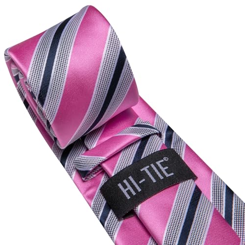 Image of Hi-Tie Men's Silk Ties Formal Woven Classic Necktie Pocket Square Cufflinks Lapel Pin Set Wedding Business