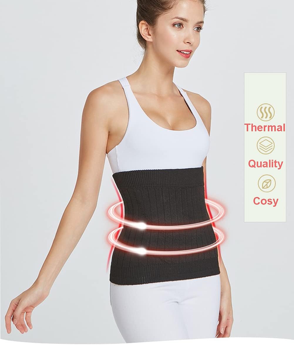 Thermal Cashmere Knit Lumbar Warmer Lower Back Support Belt Brace Stomach Kidney Warmer Abdominal Binder Belly Wrap - Image 4