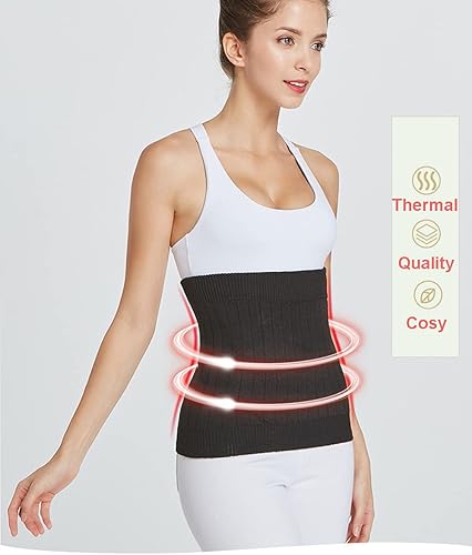 Miniatura 4 de Calentador lumbar de punto de cachemira térmica para la parte inferior de la espalda, soporte para el estómago, calentador de riñón, faja abdominal