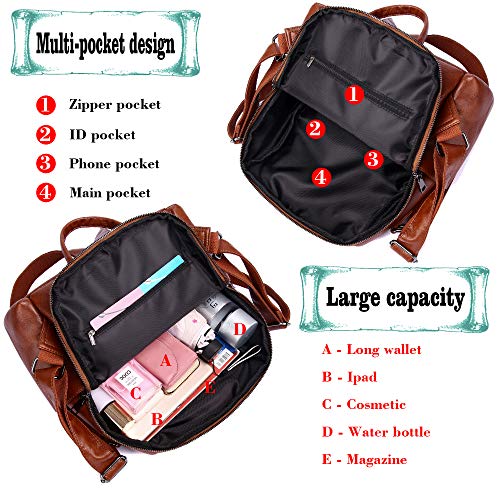 Image of Women Fashion Backpack Purse Waterproof Bookbags Travel Shopping Rucksack Convertible Ladies Shoulder Bag