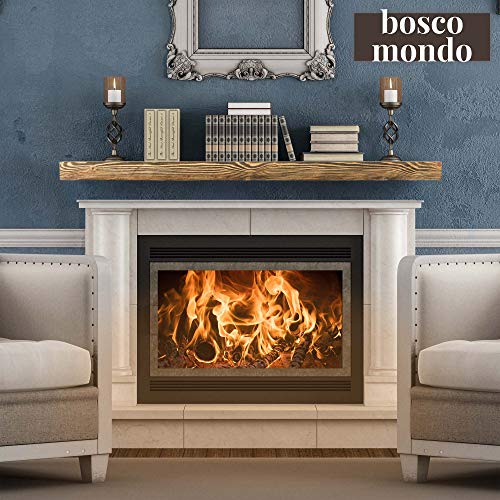 BoscoMondo Rustic Fireplace Mantel Floating Shelf - 60'' X 7'' X 3'' Solid