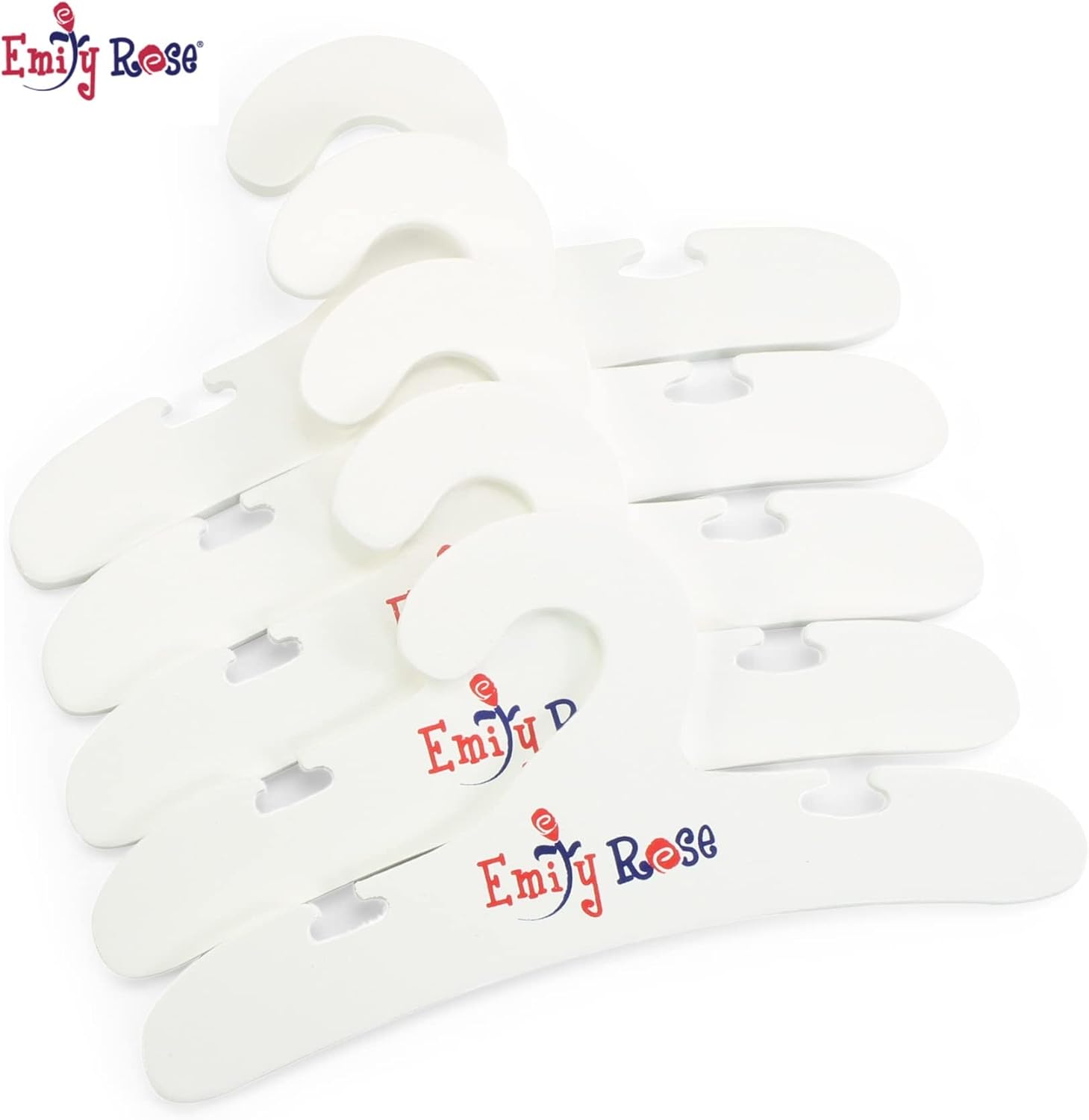 Emily Rose 18 Inch Doll Clothes White Hangers 5-Pack Accessory – USA Brand