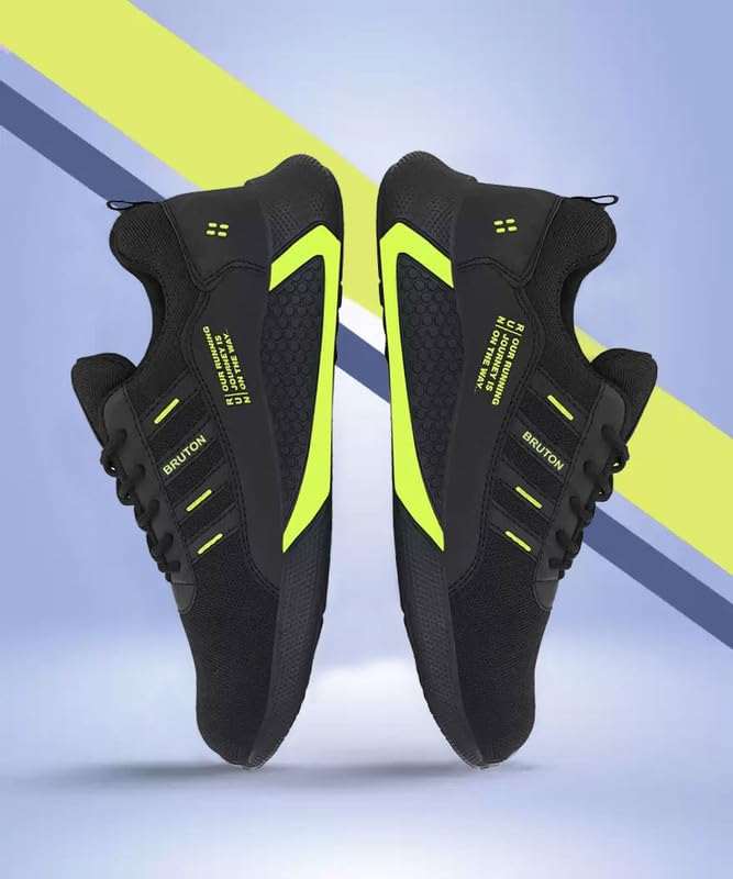 Image of 512 Men's Black /Green Mesh with Sole of PVC Sports Shoe for Running, Gym and Sports Activity
