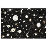 Lot de 1 set de table lavable et antidérapant pour table de salle à manger, motif galaxie, soleil, lune, étoile