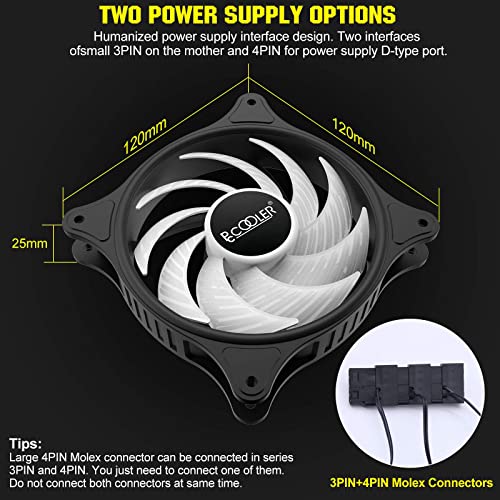 Pccooler 120Mm Case Fan 3 Pack Magic Moon Series, Pc-Fx120 High Performance Cooling Pc Fans - Rgb Case Fans With Hydraulic Bearing - Low Noise Computer Fans For Pc Case #TOP4
