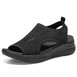 ziitop Sandals Womens Summer Washable Slingback Orthopedic Slide Sport Ladies Walking Sandals Womens With Arch Support Wedge Platform Walking Shoes Casual Thick Bottom Comfy Beach Shoes