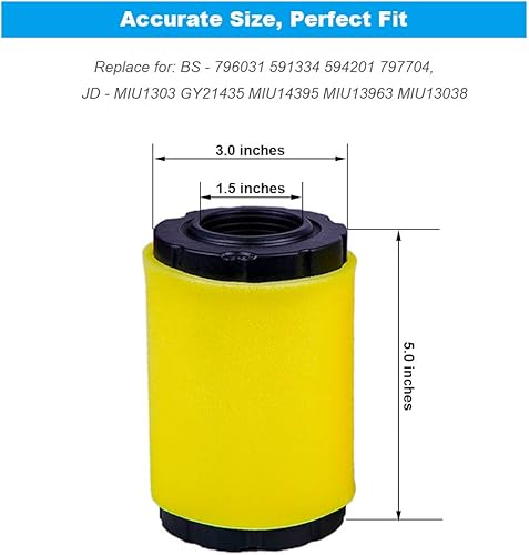 Miniatura 3 de ZLKSKER 796031 Filtro de aire con filtro de combustible, repuesto para B&S 591334 594201 797704 31A507 31A607, filtro de aire para cortacésped