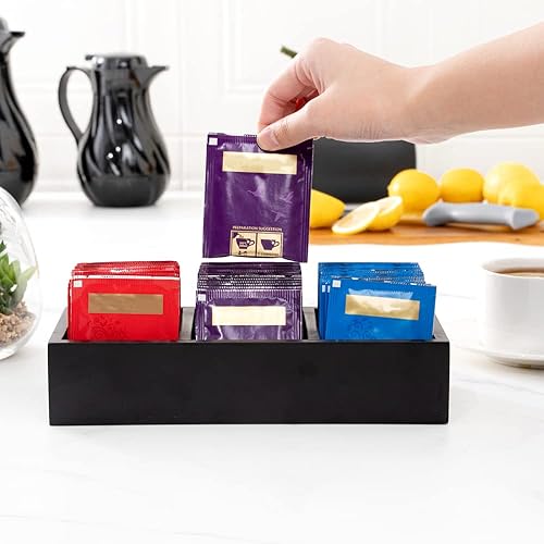 Miniatura 121 de Restaurantware - Organizador de condimentos de café de 9.5 x 4.25 x 2 pulgadas, 1 organizador rectangular de crema - 3 compartimentos, resistente a