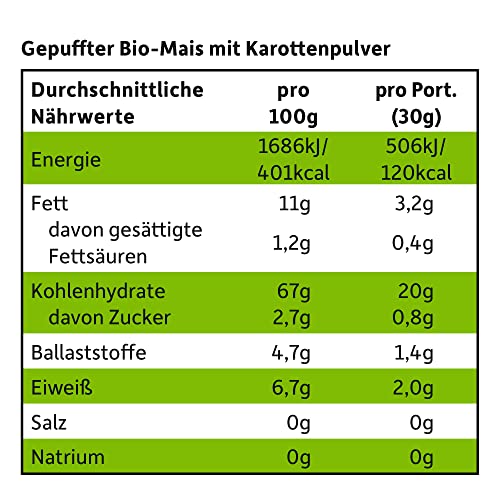 FRECHE FREUNDE Bio Knusper-Flips Karotte, Snack mit Mais, ohne Zuckerzusatz, Knabberzeug für Kinder und Babys ab 1 Jahr, vegan, 9er Pack (9 x 30g)