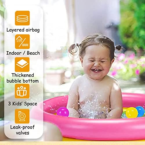 Image of LONGMIRE Baby Pool Bath Tub for 1-3 Years 2 Feet Round 34 inch x 10 inch Sunset Glow Soft Inflatable Baby /Kids | Indoor & Outdoor Swimming Pool for Kids | Multi-Colour