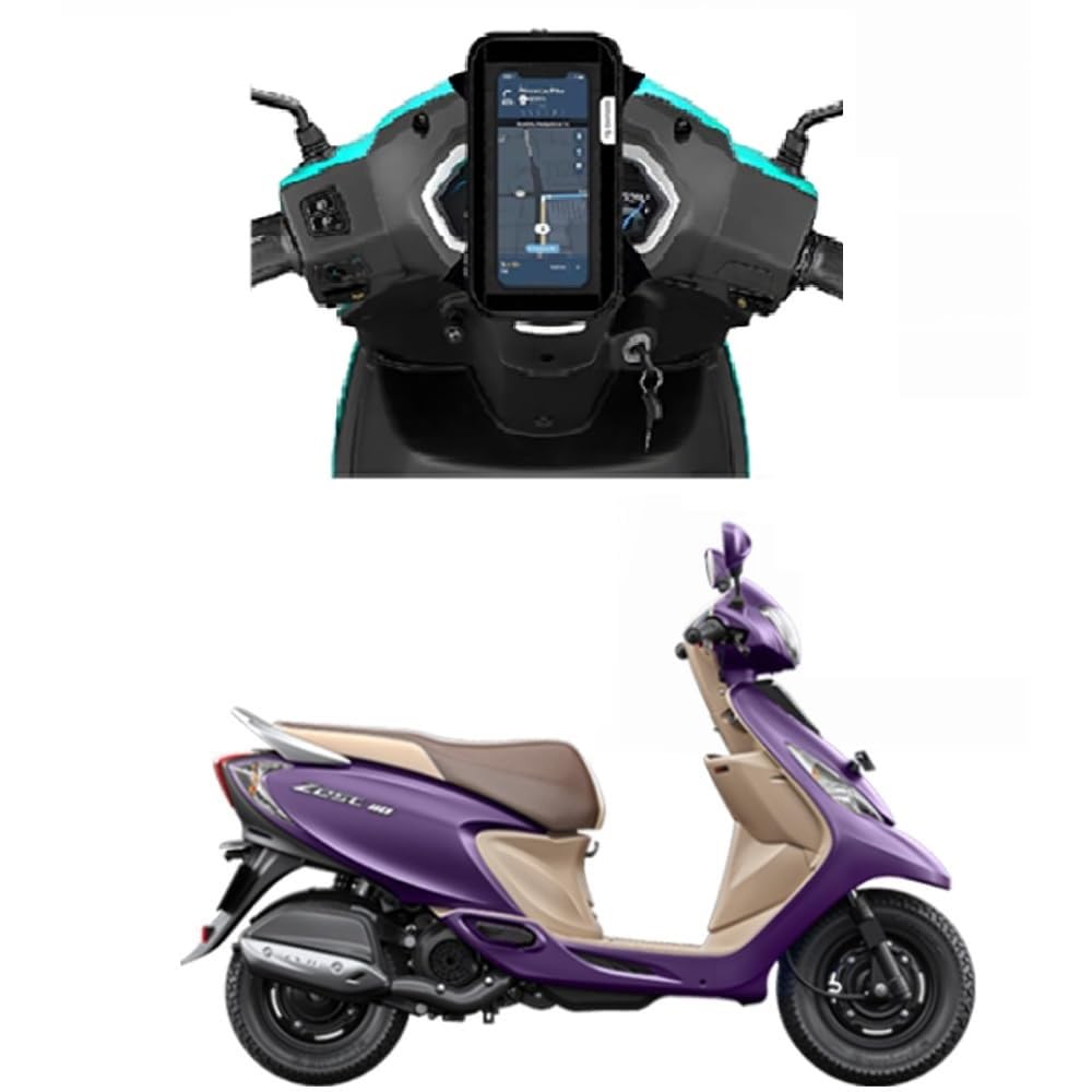 Mobile Holder for Scooter, Scooty & Motorcycle Compatible for TVS Zest 110, Mirror Mount, 360° Rotation, Strong Anti-Slip Grip, Wide Adjustable Fit for All Smartphones (Black)-image-11