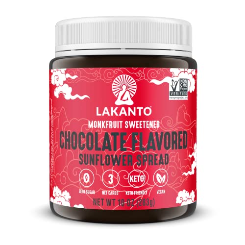 Lakanto Sugar Free Chocolate Sunflower Spread - Monk Fruit Sweetener, Keto Diet Friendly, Vegan, Dutch Cocoa, Chocolate Spread Use For Breakfast, Desserts, Snacks, And More (10 Oz) #TOP12