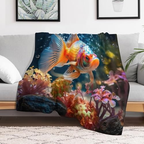 Couverture polaire poisson en flanelle douce 150x200cm pour canapé - 3