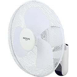 Ventilador Bastilipo Atlantico Bastilipo - Calahonda Ventilador de Pared con Mando a Distancia, 45 W, Blanco